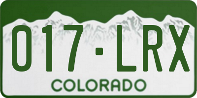 CO license plate 017LRX