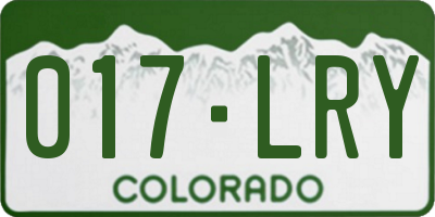 CO license plate 017LRY