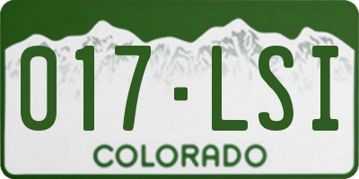 CO license plate 017LSI