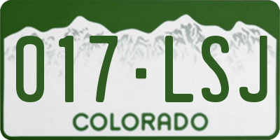 CO license plate 017LSJ