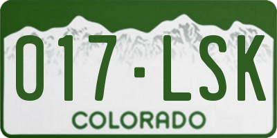 CO license plate 017LSK