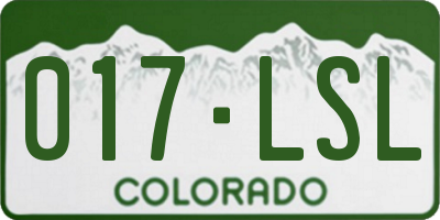CO license plate 017LSL