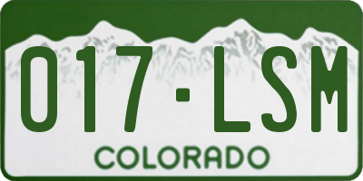 CO license plate 017LSM