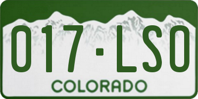 CO license plate 017LSO