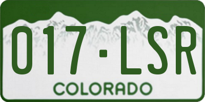 CO license plate 017LSR