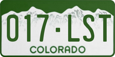 CO license plate 017LST