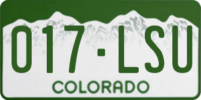CO license plate 017LSU