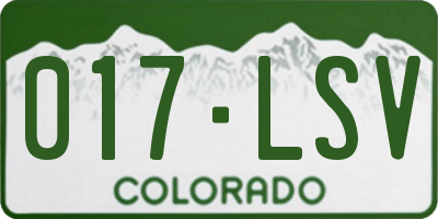 CO license plate 017LSV