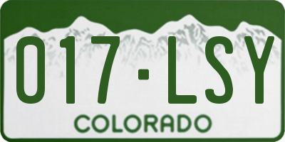 CO license plate 017LSY