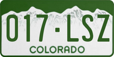 CO license plate 017LSZ