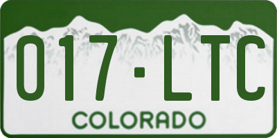 CO license plate 017LTC