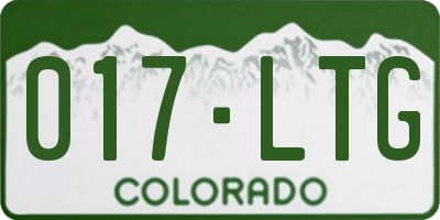 CO license plate 017LTG