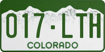 CO license plate 017LTH
