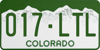 CO license plate 017LTL