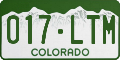CO license plate 017LTM