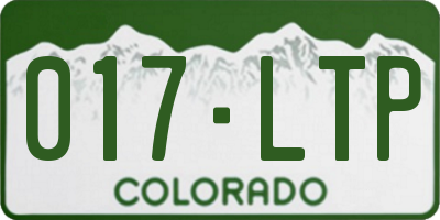 CO license plate 017LTP