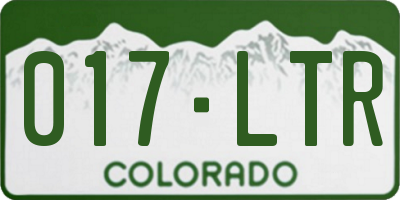CO license plate 017LTR