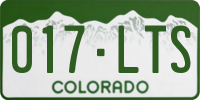 CO license plate 017LTS