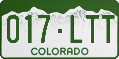 CO license plate 017LTT