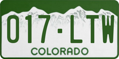 CO license plate 017LTW
