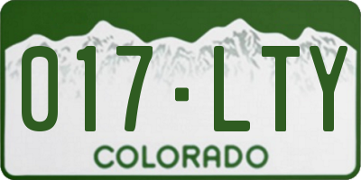 CO license plate 017LTY