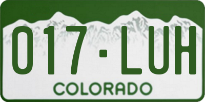 CO license plate 017LUH
