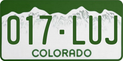 CO license plate 017LUJ