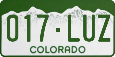 CO license plate 017LUZ