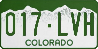 CO license plate 017LVH