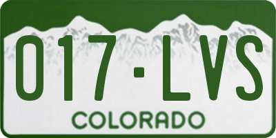CO license plate 017LVS