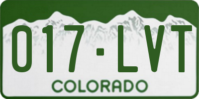 CO license plate 017LVT