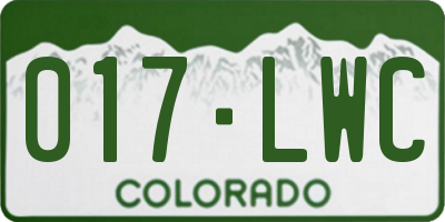 CO license plate 017LWC