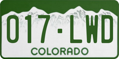 CO license plate 017LWD