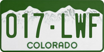 CO license plate 017LWF