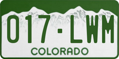 CO license plate 017LWM