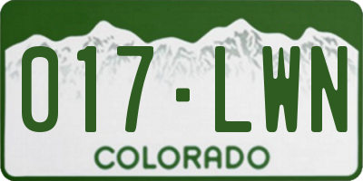 CO license plate 017LWN