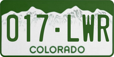 CO license plate 017LWR