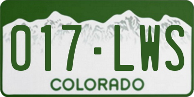 CO license plate 017LWS