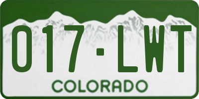 CO license plate 017LWT