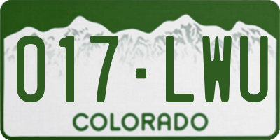 CO license plate 017LWU