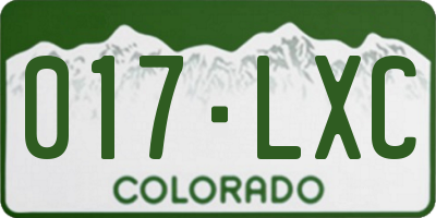 CO license plate 017LXC