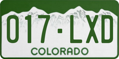 CO license plate 017LXD