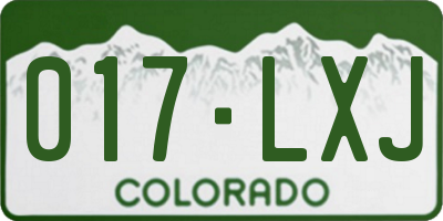 CO license plate 017LXJ