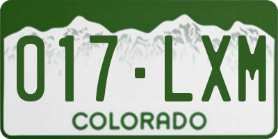 CO license plate 017LXM