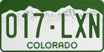 CO license plate 017LXN