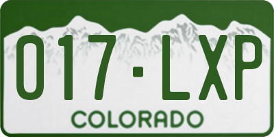 CO license plate 017LXP