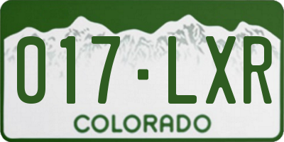 CO license plate 017LXR