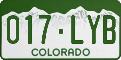 CO license plate 017LYB