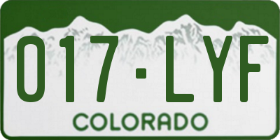 CO license plate 017LYF