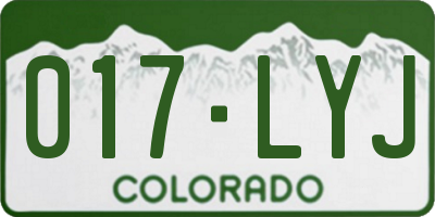 CO license plate 017LYJ